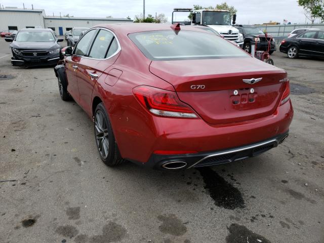 KMTG74LE8KU032572 - 2019 GENESIS G70 ELITE RED photo 3