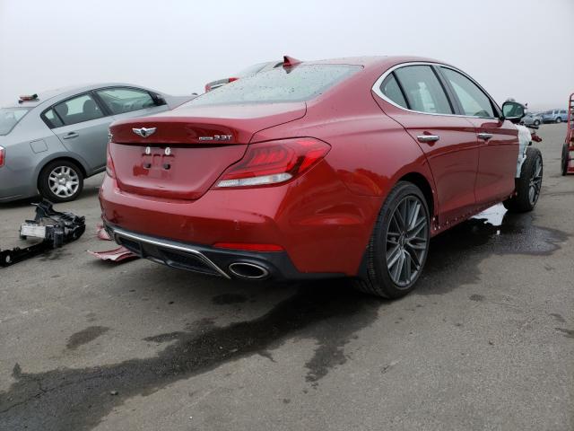 KMTG74LE8KU032572 - 2019 GENESIS G70 ELITE RED photo 4