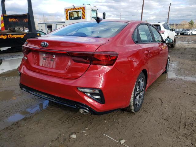 3KPF24AD0ME314211 - 2021 KIA FORTE FE RED photo 4