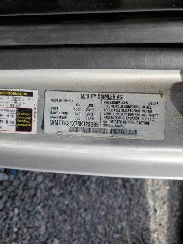 WMEEK31X78K122305 - 2008 SMART FORTWO PAS 银色 照片 10