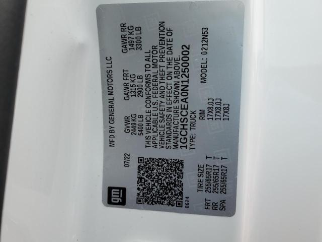 1GCHSCEA0N1250002 - 2022 CHEVROLET COLORADO L TWO TONE photo 12