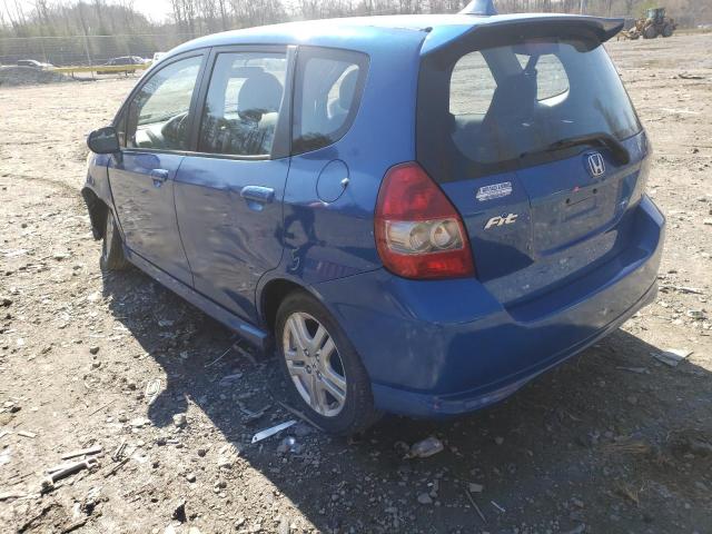 JHMGD386X7S027507 - 2007 HONDA FIT S BLUE photo 3