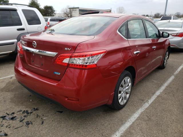 3N1AB7AP6EY265542 - 2014 NISSAN SENTRA RED photo 4