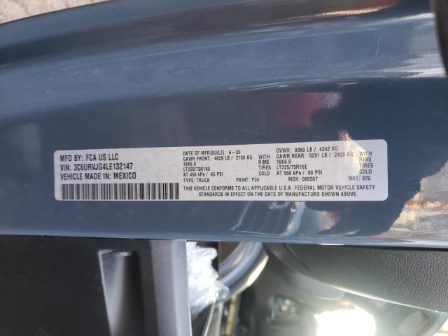 3C6URVJG4LE132147 - 2020 RAM PROMASTER BLUE photo 10