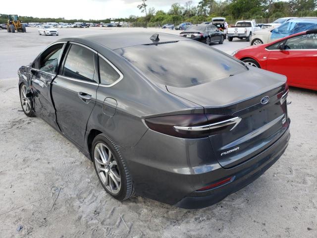 3FA6P0CD9KR150606 - 2019 FORD FUSION SEL GRAY photo 3