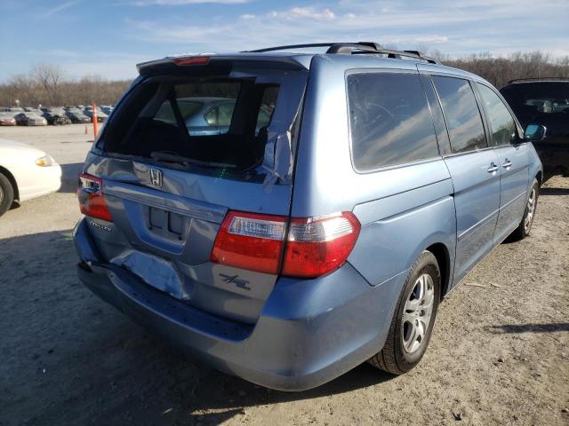 5FNRL38627B097822 - 2007 HONDA ODYSSEY EX BLUE photo 4