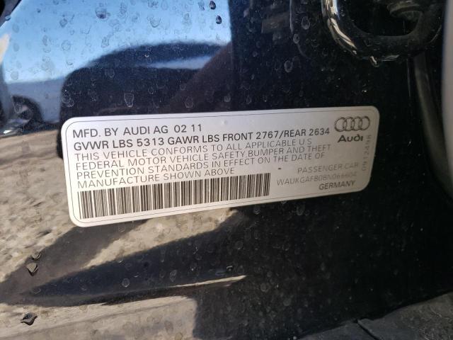 WAUKGAFB0BN066604 - 2011 AUDI A6 PRESTIG შავი ფოტო 13