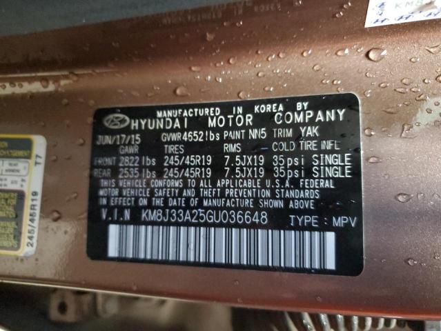 KM8J33A25GU036648 - 2016 HYUNDAI TUCSON LIM BROWN photo 12