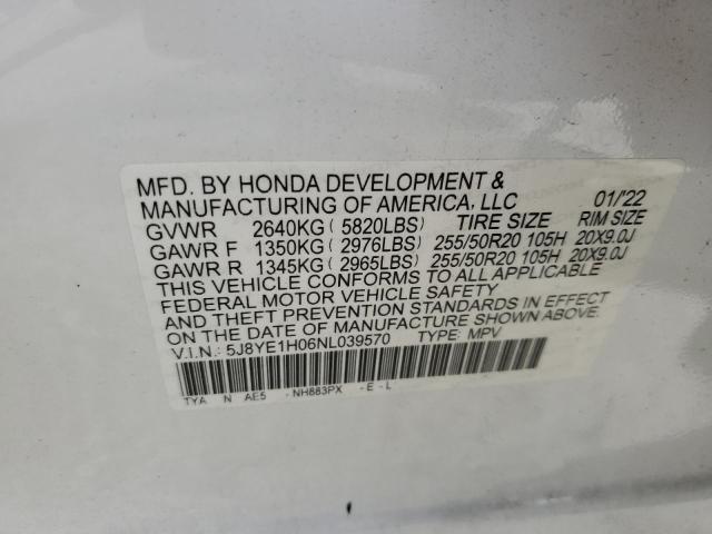 5J8YE1H06NL039570 - 2022 ACURA MDX A-SPEC WHITE photo 12