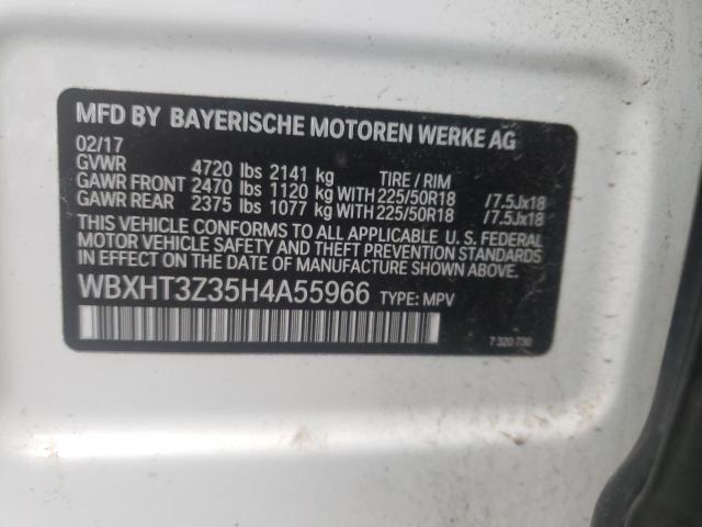 WBXHT3Z35H4A55966 - 2017 BMW X1 XDRIVE2 WHITE photo 13