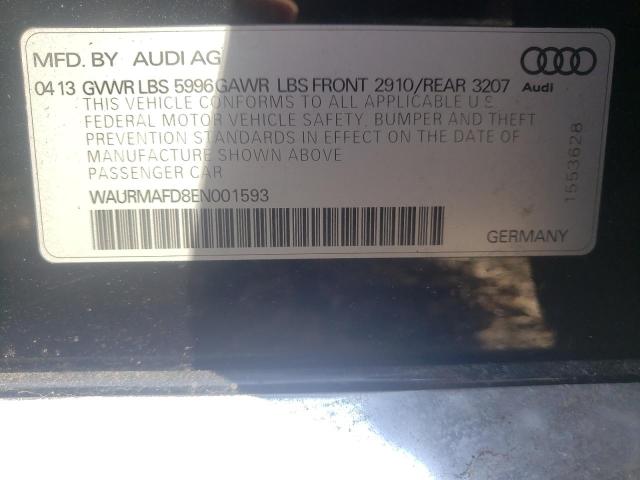 WAURMAFD8EN001593 - 2014 AUDI A8 L TDI Q BLACK photo 10
