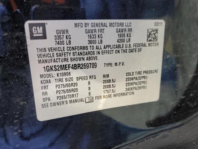 1GKS2MEF4BR269709 - 2011 GMC YUKON XL D BLACK photo 13