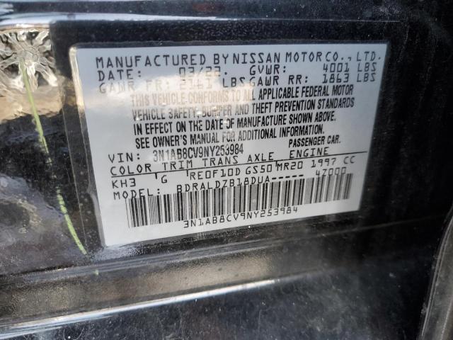 3N1AB8CV9NY253984 - 2022 NISSAN SENTRA SV BLACK photo 13