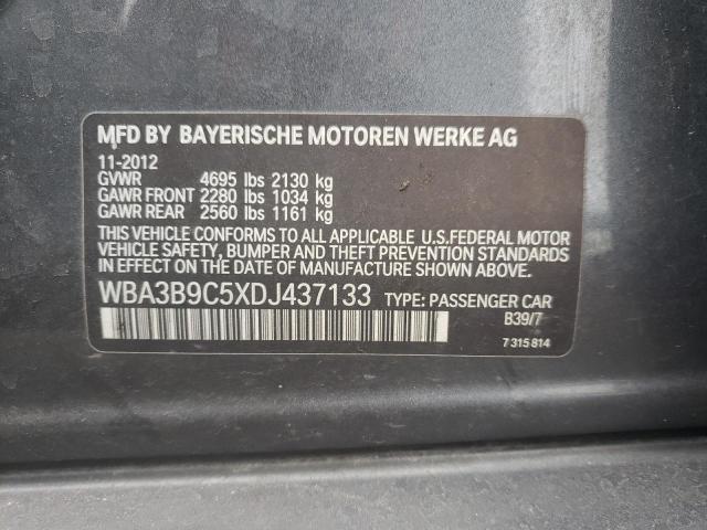 WBA3B9C5XDJ437133 - 2013 BMW 335 XI CHARCOAL photo 12