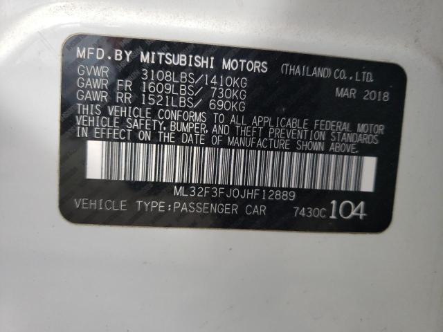 ML32F3FJ0JHF12889 - 2018 MITSUBISHI MIRAGE G4 ES  foto 10