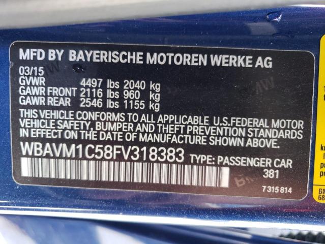 WBAVM1C58FV318383 - 2015 BMW X1 SDRIVE2 BLUE photo 13