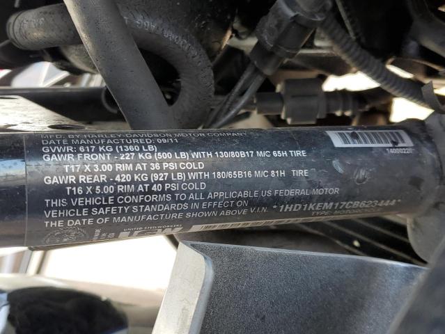 1HD1KEM17CB623444 - 2012 HARLEY-DAVIDSON FLHTK ELEC TWO TONE photo 10