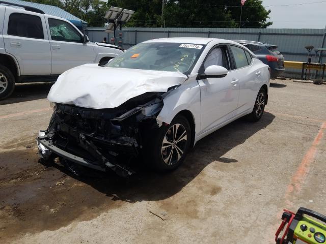 3N1AB8CV8LY237322 - 2020 NISSAN SENTRA SV WHITE photo 2