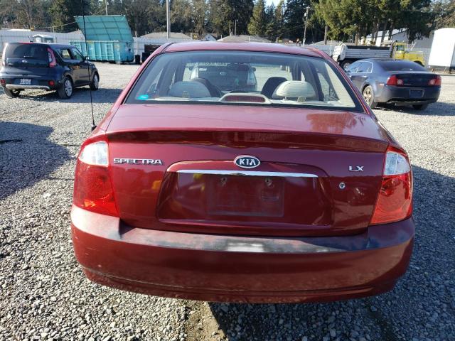 KNAFE122X45019869 - 2004 KIA SPECTRA LX RED photo 6