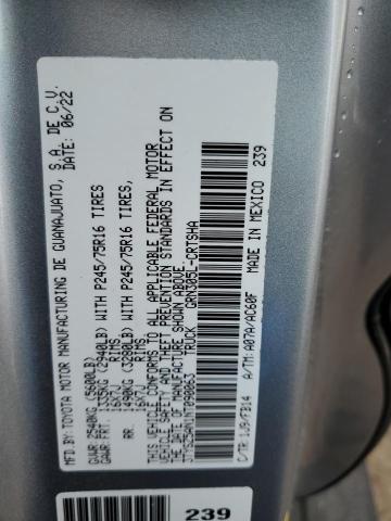 3TYSZ5AN1NT090063 - 2022 TOYOTA TACOMA ACC ვერცხლისფერი ფოტო 12