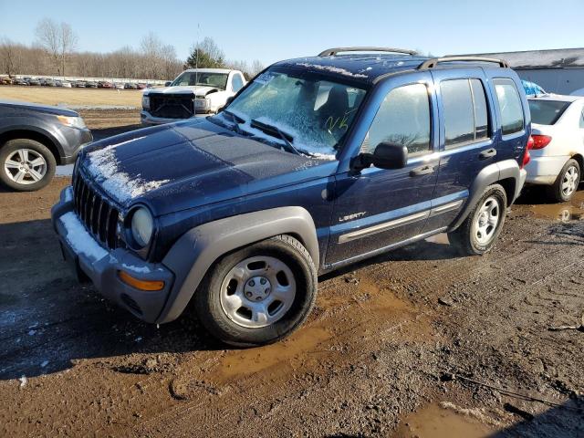 1J4GL48K64W175594 - 2004 JEEP LIBERTY SP BLUE photo 1