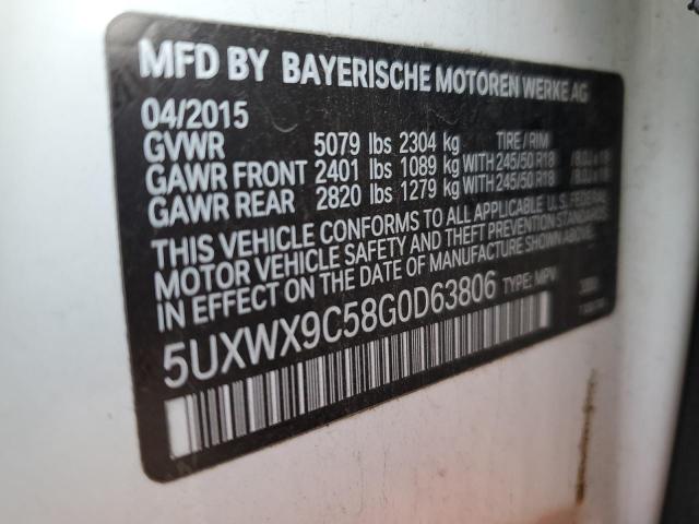 5UXWX9C58G0D63806 - 2016 BMW X3 XDRIVE2 WHITE photo 13