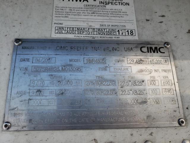 527SR4823JM013095 - 2018 CIMC TRAILER WHITE photo 10