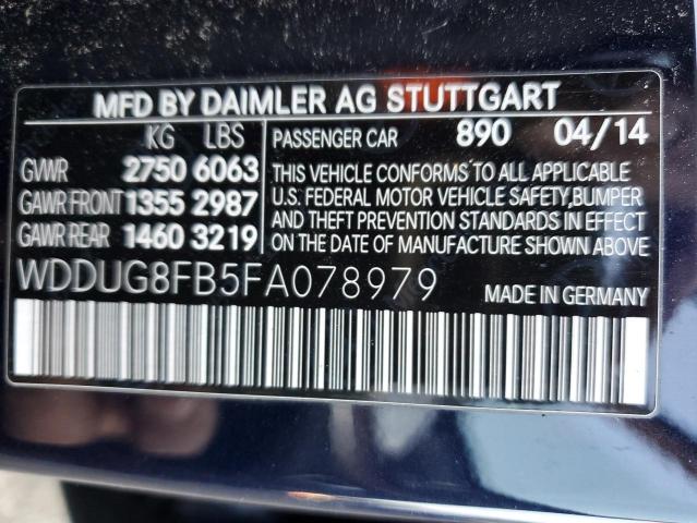 WDDUG8FB5FA078979 - 2015 MERCEDES-BENZ S 550 4MAT BLUE photo 12