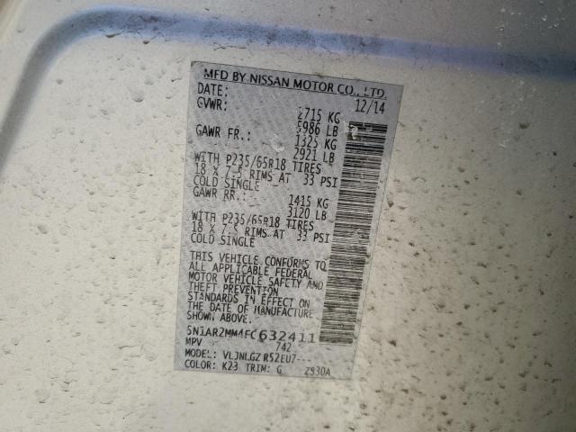 5N1AR2MM4FC632411 - 2015 NISSAN PATHFINDER ვერცხლისფერი ფოტო 14