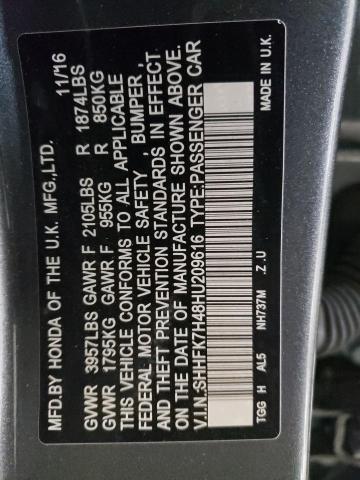 SHHFK7H48HU209616 - 2017 HONDA CIVIC SPOR 黄色 照片 12