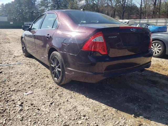 3FAHP0HA8BR298799 - 2011 FORD FUSION SE BURGUNDY photo 3