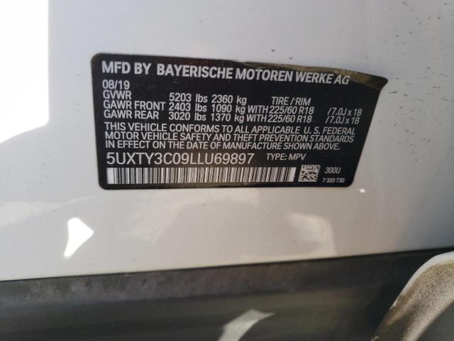 5UXTY3C09LLU69897 - 2020 BMW X3 SDRIVE3 WHITE photo 13