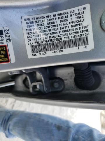 19XFA1F6XBE024860 - 2011 HONDA CIVIC LX-S Gümüş foto 10