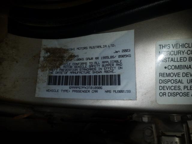 6MMAP67PX3T010906 - 2003 MITSUBISHI DIAMANTE L GRAY photo 10