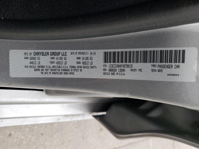 1C3CCCAB4FN579919 - 2015 CHRYSLER 200 SILVER photo 10