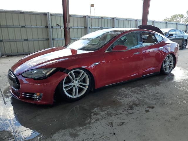 5YJSA1H17FF092629 - 2015 TESLA MODEL S 85 RED photo 1