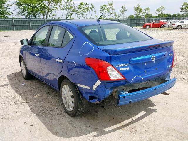 3N1CN7AP5GL886111 - 2016 NISSAN VERSA S BLUE photo 3