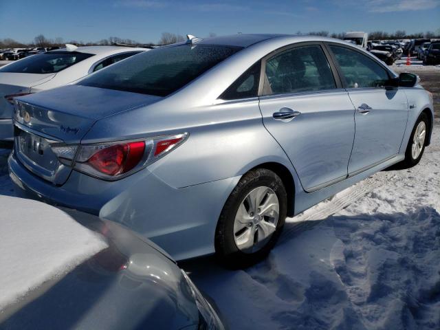 KMHEC4A41EA117220 - 2014 HYUNDAI SONATA HYB BLUE photo 3