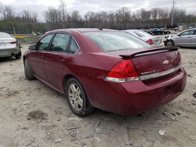 2G1WC57M391199398 - 2009 CHEVROLET IMPALA 2LT RED photo 2