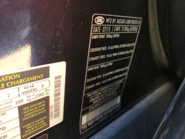 SALWR2VF6GA547179 - 2016 LAND ROVER RANGE ROVE BLUE photo 13