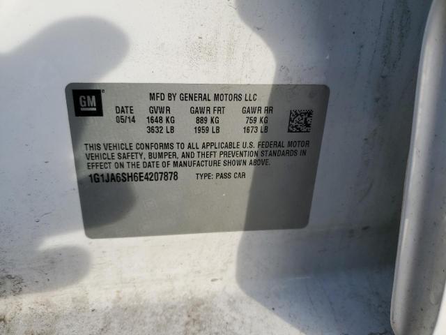 1G1JA6SH6E4207878 - 2014 CHEVROLET SONIC LS 白色 照片 12