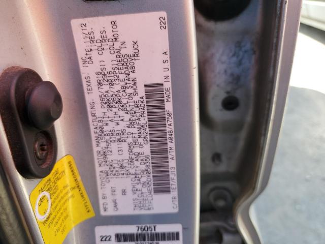 5TFLU4EN5DX058356 - 2013 TOYOTA TACOMA DOU Gümüş foto 12