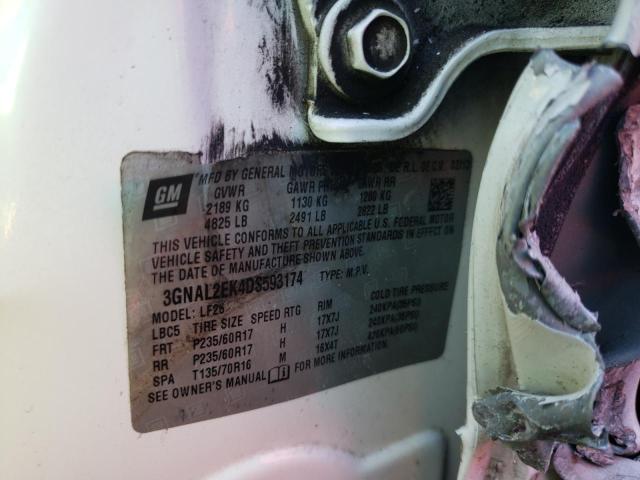 3GNAL2EK4DS593174 - 2013 CHEVROLET CAPTIVA LS 白色 照片 10