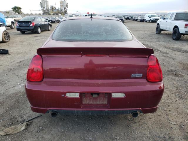 2G1WL16C979349319 - 2007 CHEVROLET MONTE CARL RED photo 6