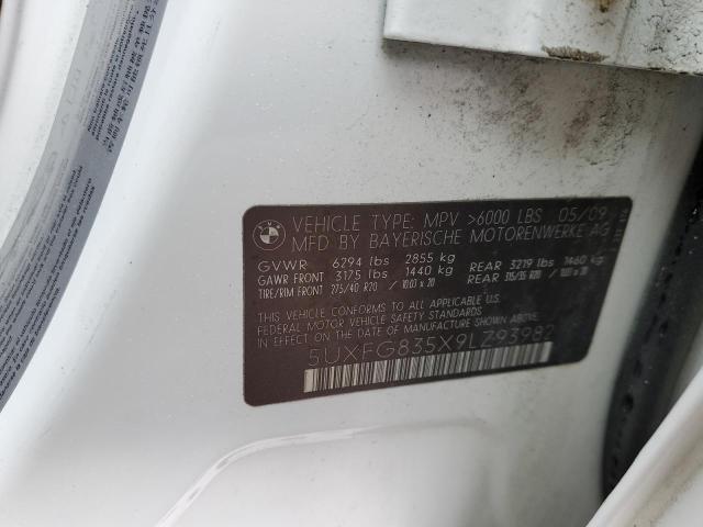 5UXFG835X9LZ93982 - 2009 BMW X6 WHITE photo 12