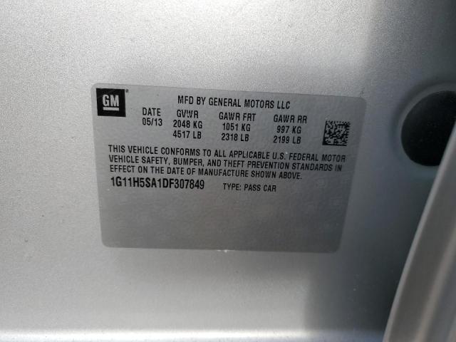 1G11H5SA1DF307849 - 2013 CHEVROLET MALIBU LTZ ვერცხლისფერი ფოტო 12