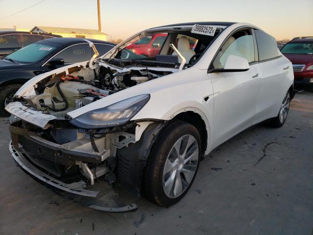 5YJYGDED5MF132440 - 2021 TESLA MODEL Y أبيض صورة 2