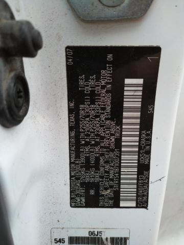 5TFRT54187X007391 - 2007 TOYOTA TUNDRA DOU WHITE photo 12
