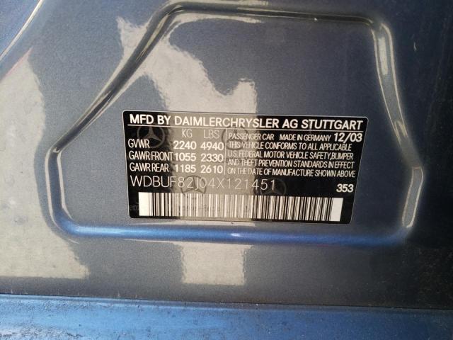 WDBUF82J04X121451 - 2004 MERCEDES-BENZ E 320 4MAT BLUE photo 12