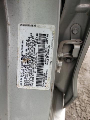 2T1KR32E63C064742 - 2003 TOYOTA MATRIX XR SILVER photo 10